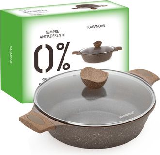 KASANOVA 0% grassi tegame 28 cm, con coperchio