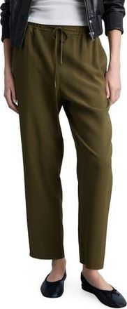 Mango Elastic Waist Flowy Pants in Khaki Green at Nordstrom Rack, Size Xx-Small