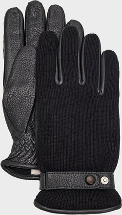 Hestra Men & apos;s Christopher Elk Leather and Cashmere Knit Gloves