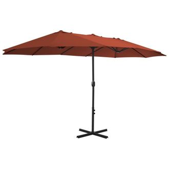 Berkfield Home Outdoor Parasol with Aluminium Pole 460x270 cm Terracotta