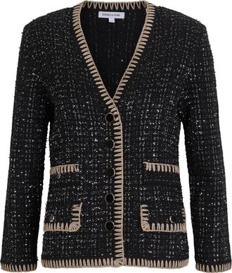 Veronica Beard Cerani Sequin-embellished Knit Jacket - Black - XL (UK16 / XL)