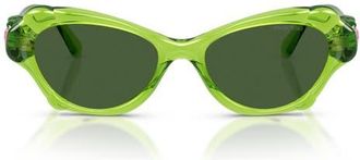 Swarovski 52mm Cat Eye Sunglasses in Transparent Green /Dark Green at Nordstrom