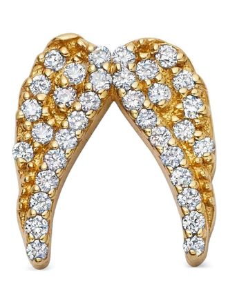 Loquet London diamond angel wings charm - women - 18kt Yellow Gold - One Size