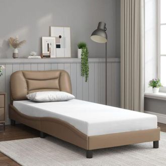 vidaXL Vidaxl - Estructura Cama Sin Colch&oacute;n Cuero Sint&eacute;tico Capuchino 90x200 Cm