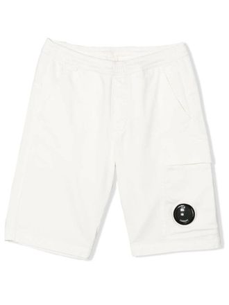 C.P. Company Cotton-Elastane Cargo Cargo Shorts - White