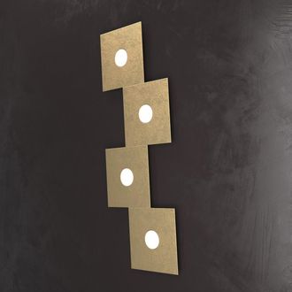 Top-Light Top-light - Plafoniera Moderna Top Light Eccentric 1156 4l Gx53 Led Metallo Lampada Parete Soffitto, Finitura Metallo Foglia Oro