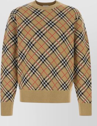 Burberry checked wool-blend long-sleeve jumper