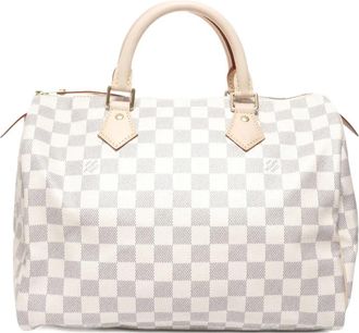 Louis Vuitton Borsa tote Speedy Damier Azur anni 21-25 - Bianco