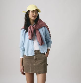 Levi's Cropped Harlie Shirt - Womens - XS - Blue