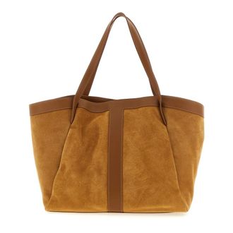 Twinset Suede Shopper with Knots - female - Twinset - Shopping Bags - Brown - ONE SIZE - Bags