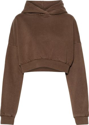 Entire studios organic-cotton cropped hoodie - women - Organic Cotton - S - Brown