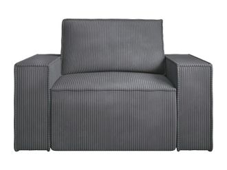 Vente-Unique Sill&oacute;n de pana gris antracita AMELIA