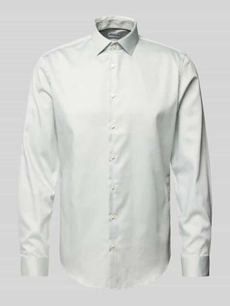 Jake*s Slim Fit Business-Hemd mit Kentkragen in Hellgruen, Größe 37/38