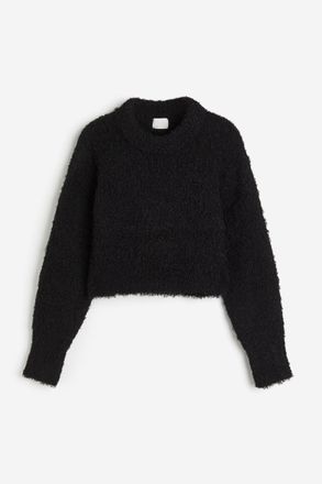 H&M Flauschiger Strickpulli - Schwarz