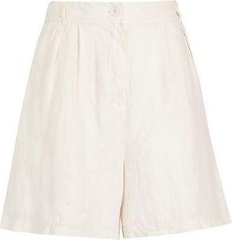 8 by YOOX LINEN HIGH-WAIST PLEATED BERMUDA