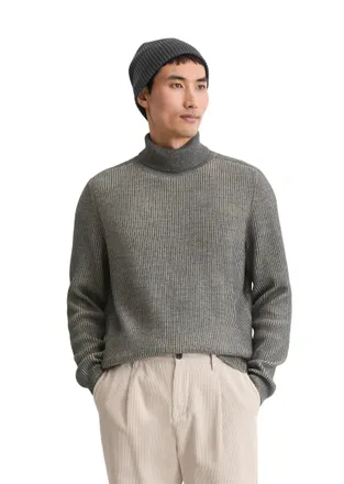 Marc O'Polo Rollkragenpullover MARC OPOLO, Herren, Gr. M, graphite grau melange, Strick, Obermaterial: 40% Baumwolle, 40% Schurwolle, 20% Polyamid, regular fit no