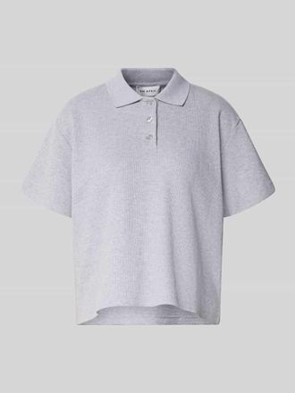 Oh April Relaxed Fit Poloshirt mit Strukturmuster Modell Noa in Mittelgrau Melange, Gr&ouml;&szlig;e XL