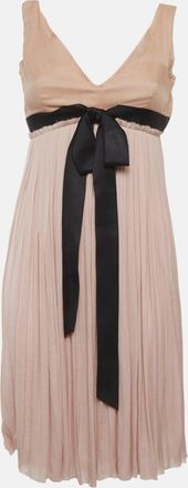 Lanvin Dusty Pink Chiffon Bow Detail Mini Dress