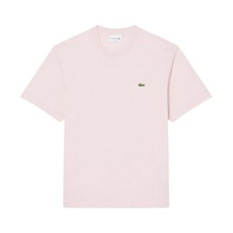 Lacoste T-Shirts, male, Pink, Size: 2XL Cotton T-shirt