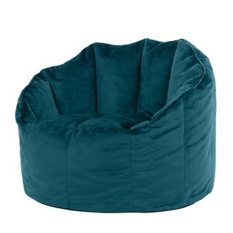 Icon Brand Puf sill&oacute;n de terciopelo azul pato