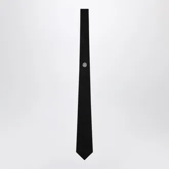 Versace Black Silk Jacquard Tie