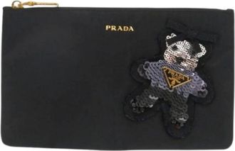 Prada Pre-owned Clutches, female, Black, Size: ONE SIZE Pre-owned Vintage Pouch