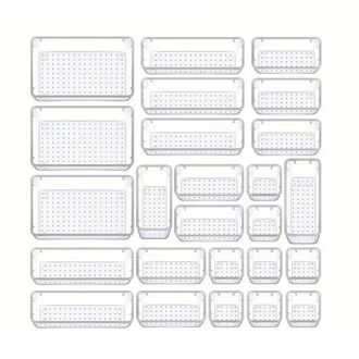 OEM Caja De Almacenamiento - Sistema De Cajones Transparente Para C&oacute;moda - Organizador De Caj&oacute;n Para Ba&ntilde;o Cocina Oficina - 25 Unidades En 4 Tama&ntilde;os