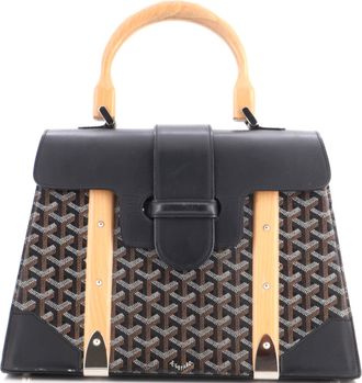Goyard Saigon Top Handle Bag Coated Canvas with Leather MM