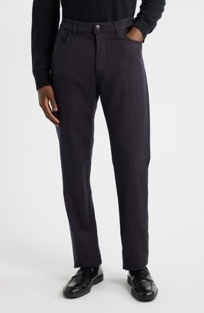 Canali Regular Fit Lightweight Wool Flannel Pants in Dark Red/black at Nordstrom Rack, Size 44 Us / 56 Eu Regular