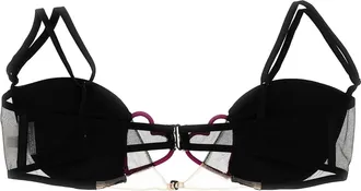 Nensi Dojaka Heart Bra - Black