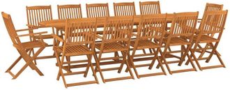 vidaXL Set Comedor De Jard&iacute;n 13piezas Madera Maciza Acacia 280x90x75cm Vidaxl
