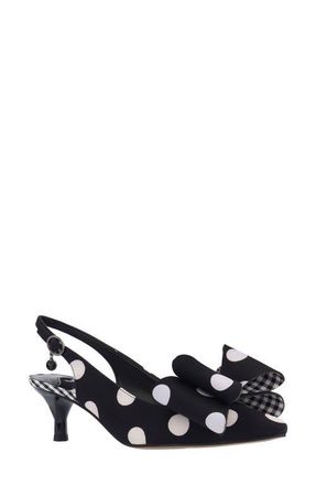 J. Rene&eacute; Delmare Slingback Pump in Black/White at Nordstrom, Size 10.5