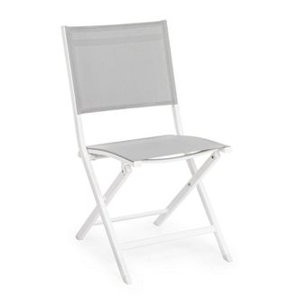 Konte Design Juego de 4 sillas de jard&iacute;n de textilene gris claro