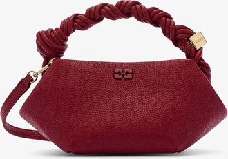 Ganni Dark Red Burgundy Grained Mini Bou Bag