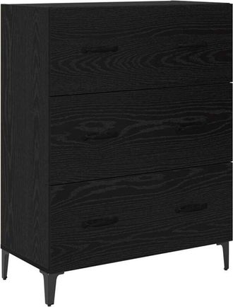 vidaXL Sideboard Black Oak 69.5 x 34 x 90 cm Engineered Wood and Iron vidaXL