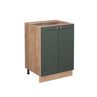 Vicco Mueble Bajo De Cocina Fame-line, Verde Dorado Casa De Campo, 60 Cm Sin Encimera Vicco
