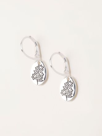 Fat Face FatFace Silver Tone Floral Disc Earrings