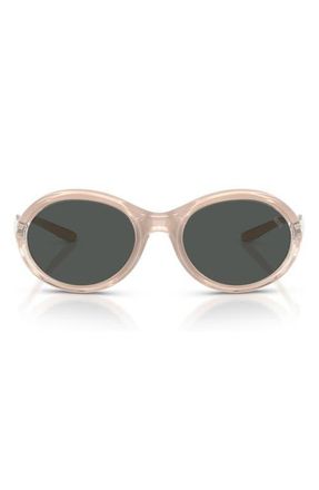 Diesel DL3009U 55mm Oval Sunglasses in Cristal Metal Green /Grey at Nordstrom