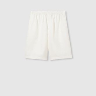 Gucci Linen Blend GG Canvas Shorts, Size 42, White, Ready-to-wear