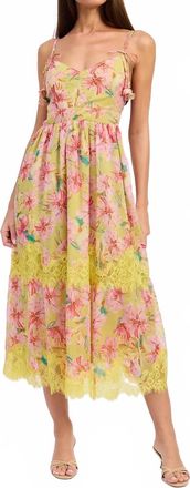 En Saison Eva Midi Dress In Yello