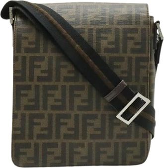 Fendi Pre-owned PVC Shoulder Bag - Dames - Vintage Schoudertas - Bruin - ONE Size - Leer - Vintage