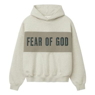 Fear of God Cropped Relaxed Panelled Hoodie Vanilla Heather Seal RW00283-0134