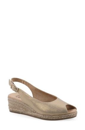 White Mountain Maize Slingback Wedge Sandal in Ant.gold/Fab at Nordstrom Rack, Size 6.5