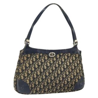 Dior Pre-owned Shoulder Bags, female, Blue, Size: ONE SIZE Pre-owned Trotter Canvas Shoulder Bag