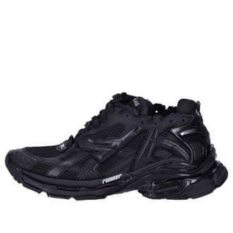Balenciaga Runner Sneakers Matte Black Mesh and Nylon 677403W3RBT1000