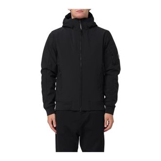 C.P. Company Winter Jackets, male, Black, Size: 22 US Soft Shell Hooded ZipUp Jacket