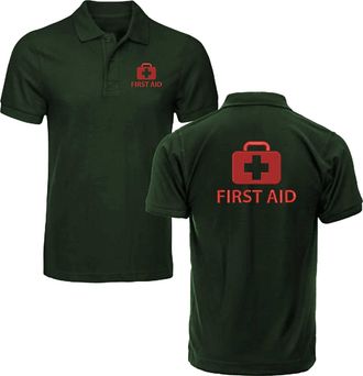 Generic Embroidered First Aid Polo Shirt, Lifesaver Emergency Rescue Uniform Workwear Unisex Adults Polo (BottleGreen, L, l)