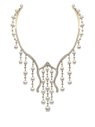 Yoko London 18kt yellow gold Akoya-pearl and diamond necklace - women - 18kt Yellow Gold/Akoya Pearl/Diamond - OS