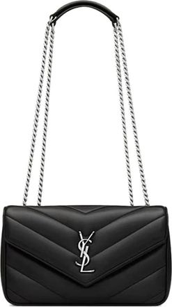 Saint Laurent Shoulder Bags, female, Black, Size: ONE SIZE Quilted Lou Lou Bag with Chain
