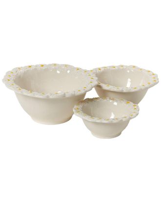 Two's Company Set Of 3 Daisy Bowls